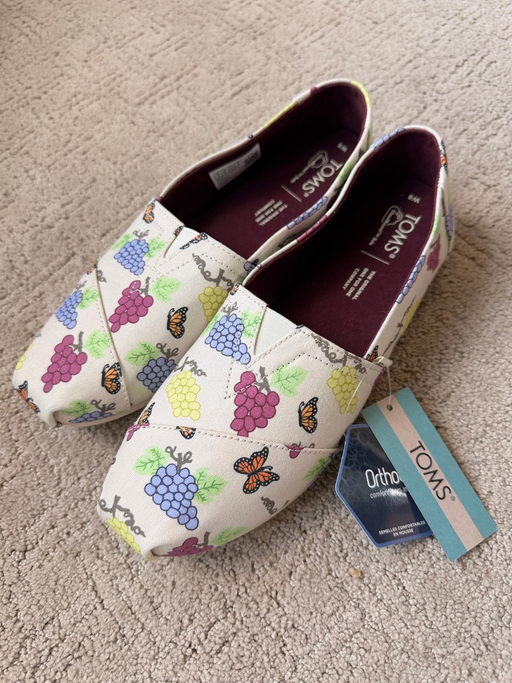 Toms Alpargata Butterfly Grapes Slip on Shoes